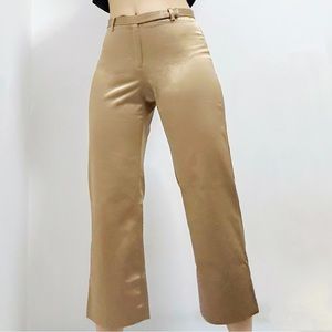 Gap Womens gold stretch crop pants size 2 satin silk bottoms